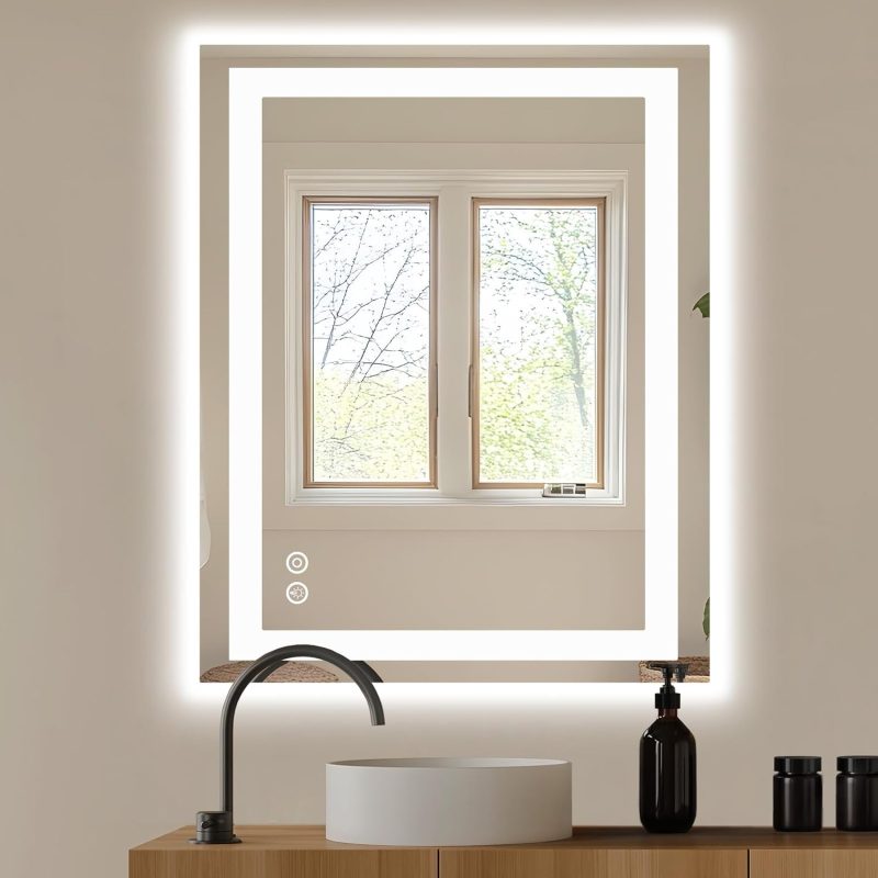 24 Inch LED Bathroom Mirror Round Vanity Mirror with Lights - view 1 of 6 | NEWBULIG