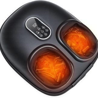 Foot Massager Machine with Heat, Air Compression and Deep Kneading, 6 Modes Shiatsu Foot Massager for Muscle Relief, Gifts for Women, Men and Parents - Black | NEWBULIG