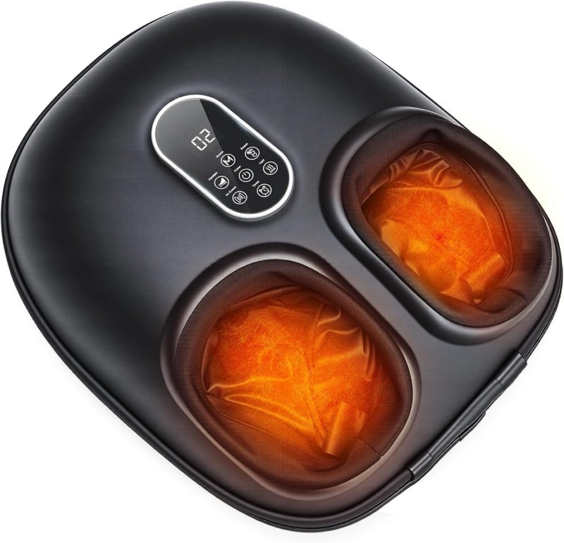 Foot Massager Machine with Heat, Air Compression and Deep Kneading, 6 Modes Shiatsu Foot Massager for Muscle Relief, Gifts for Women, Men and Parents - view 1 of 6 | NEWBULIG