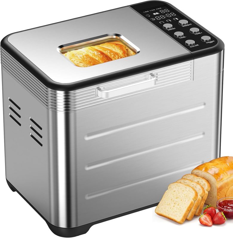 21-IN-1 Bread Maker, Automatic Bread Machine, Stainless Steel - view 1 of 6 | NEWBULIG