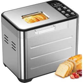NEWBULIG 21-IN-1 Bread Maker, Automatic Bread Machine, Stainless Steel