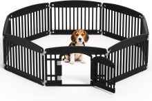 Dog Playpen 4-Panel, 24IN Puppy Playpen, Stable Dog Play Pen Indoors/Outdoor with Secure Locking Door, Plastic Pet Fence for Small & Medium Dogs - view 1 of 6 | NEWBULIG
