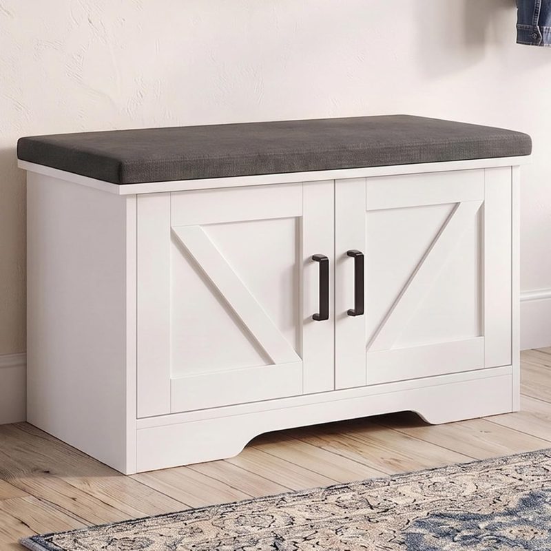 Shoe Bench with Storage for Entryway, 39.4 Inch Shoe Storage Bench - view 1 of 6 | NEWBULIG
