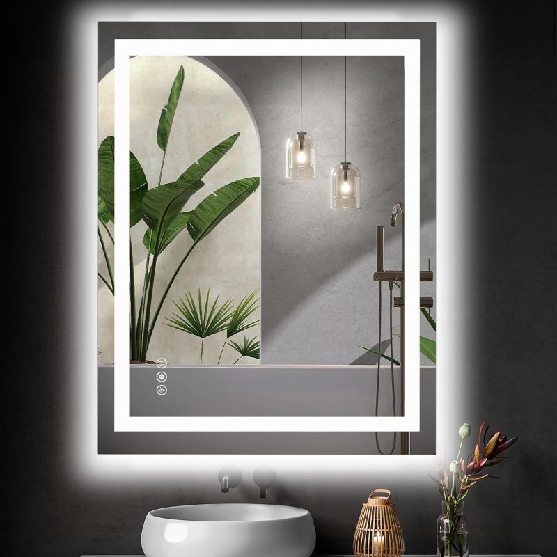 24 Inch LED Bathroom Mirror Round Vanity Mirror with Lights - view 1 of 6 | NEWBULIG