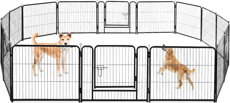Dog Playpen Indoor 8 Panels 24 Inch, Metal Outdoor Dog Fence Pen - view 1 of 6 | NEWBULIG