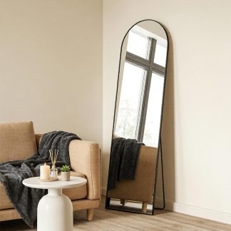 59.1×15.7 Inch Full Length Mirror, Full Body Mirror, Gold - Black-arched | NEWBULIG
