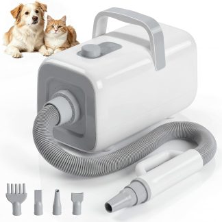 Pet Grooming Vacuum Kit for Cats and Dogs, 2.5L Dust Cup - White | NEWBULIG