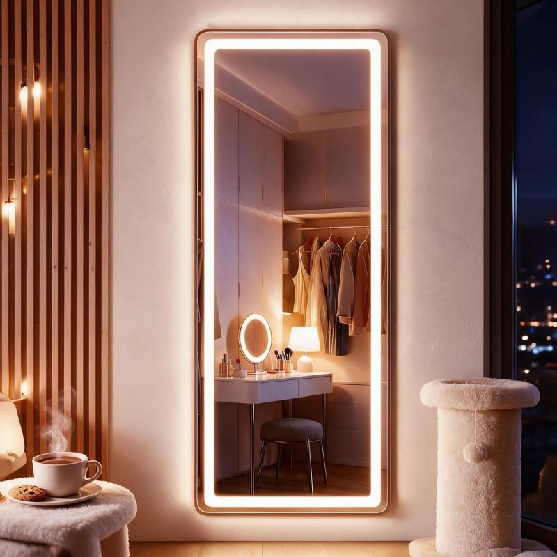 64×21 Inch Full Length Mirror, Full Body Standing Mirror, Black - view 1 of 6 | NEWBULIG