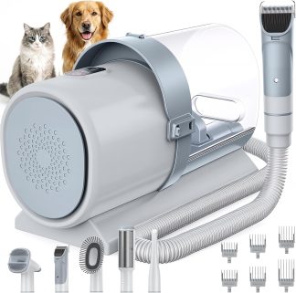 Pet Grooming Vacuum Kit for Cats and Dogs, 2.5L Dust Cup - Light Grey | NEWBULIG