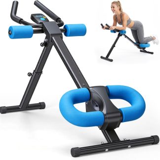 Ab Machine, Abs Workout Equipment for Home Gym, Adjustable Ab Trainer Machine for Stomach Workout, Foldable Abdominal Trainer - Blue | NEWBULIG