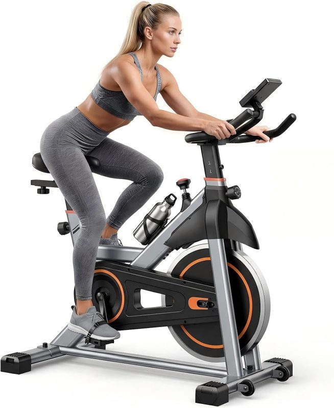 Exercise Bike with APP, Stationary Bikes for Home, Workout Bike for Adults & Seniors, Cycle Machine, Adjustable Height and Resistance, Low Noise, 265lbs Weight Capacity, Easy Assembly - view 1 of 6 | NEWBULIG