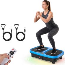 Vibration Plate Exercise Machine for Whole Body Workout, Vibrating Shaker Platform with Remote & Pull Ropes for Weight Loss Fat Burner, Home Gym Fitness Equipment, Black - view 1 of 6 | NEWBULIG
