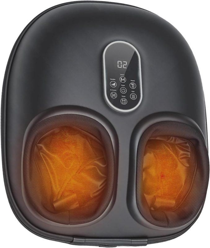 Foot Massager Machine with Heat, Air Compression and Deep Kneading, 6 Modes Shiatsu Foot Massager for Muscle Relief, Gifts for Women, Men and Parents - view 1 of 6 | NEWBULIG