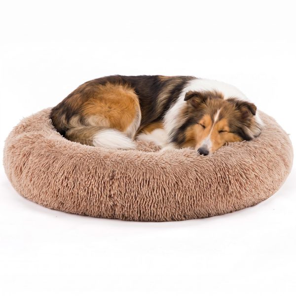 NEWBULIG 37x37 Inch Donut Dog Bed for Indoor Use, Fluffy Large Pet Sofa