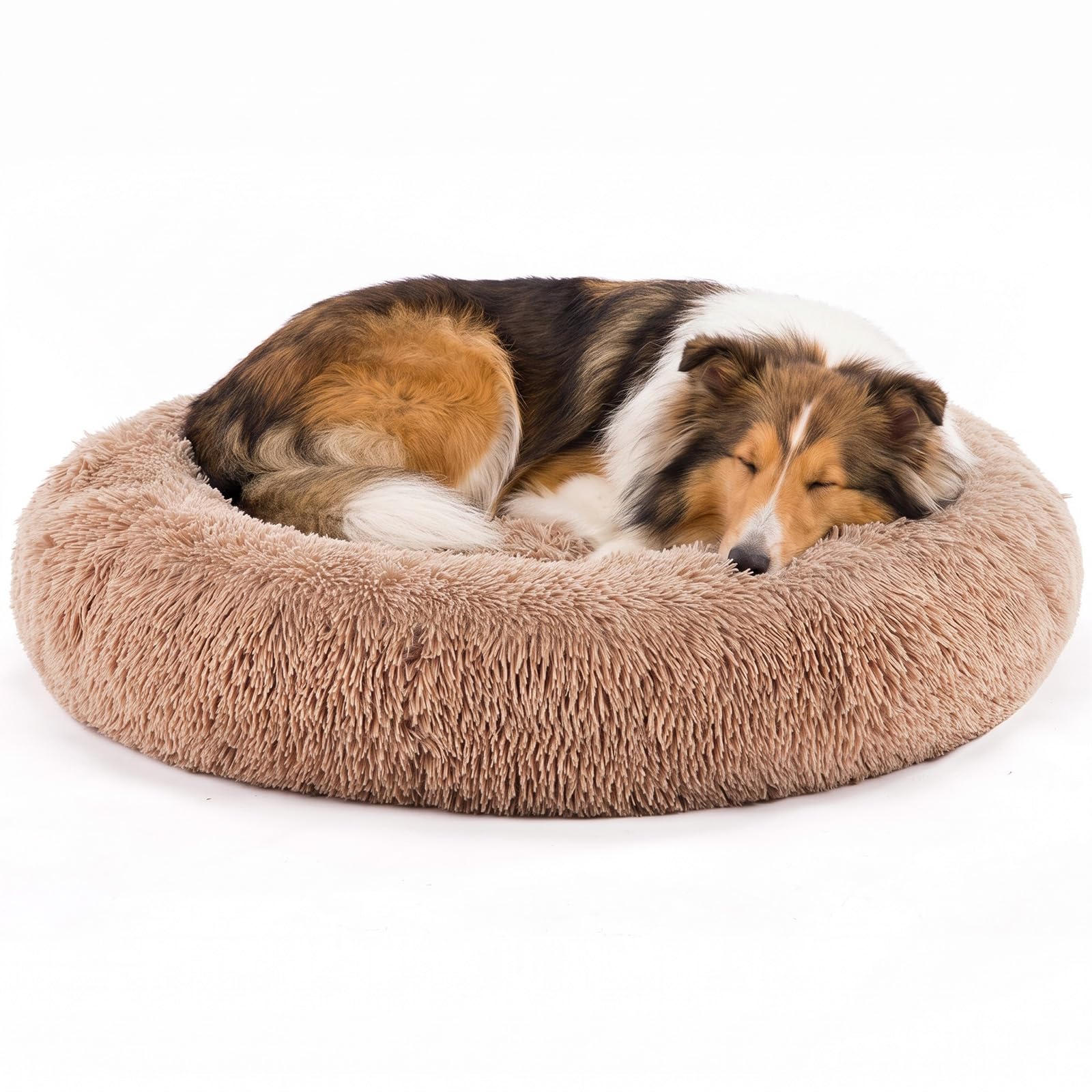 NEWBULIG 37x37 Inch Donut Dog Bed for Indoor Use, Fluffy Large Pet Sofa
