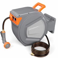 Garden Hose Reel, 1/2 x 130 ft Retractable Heavy Duty Water Hose - view 1 of 6 | NEWBULIG