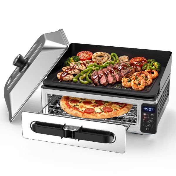 NEWBULIG 17 Inch Electric Griddle & Indoor Grill, Nonstick Large Griddle Pan