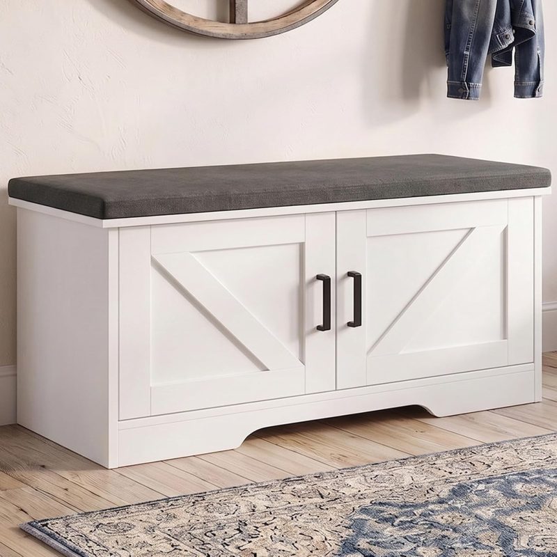 Shoe Bench with Storage for Entryway, 39.4 Inch Shoe Storage Bench - view 1 of 6 | NEWBULIG