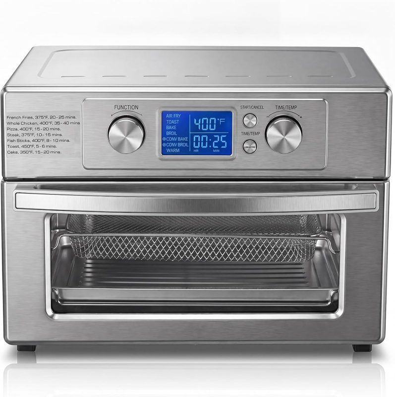 23QT Smart Touch Air Fryer Toaster Oven, Multi-Function Electrical Air Fryer Oven Combo, 7-IN-1 Steel Countertop Oven, 1800W Power, 120-Minute Timer, Convection, LCD Display - view 1 of 6 | NEWBULIG
