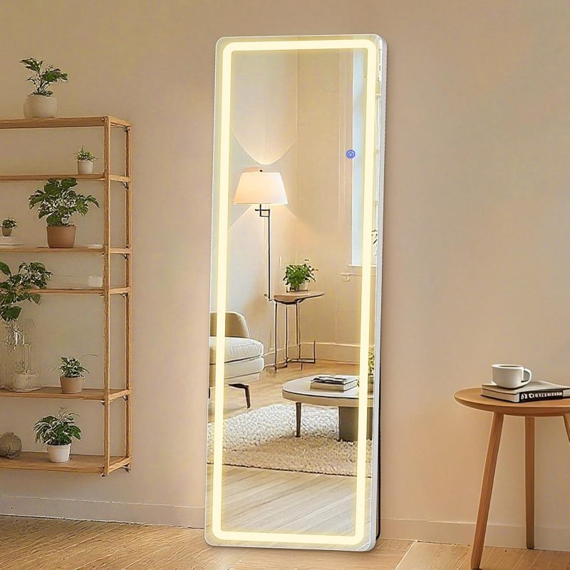 64×21 Inch Full Length Mirror, Full Body Standing Mirror, Black - view 1 of 6 | NEWBULIG