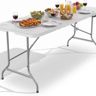 4 FT Foldable Table, Easy to Fold and Store - Pure White | NEWBULIG