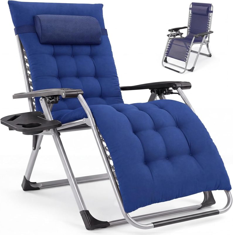 Zero Gravity Chair, Folding Patio Recliner with Cup Holder Trays - view 1 of 6 | NEWBULIG