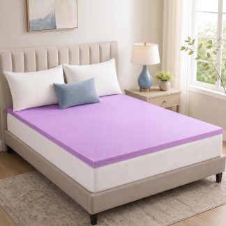 1.5 Inch Queen Cooling Gel Memory Foam Mattress Topper, Purple | NEWBULIG