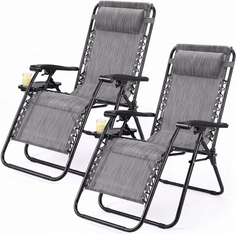 Zero Gravity Chairs Set of 2, Folding Lounge Recliner Chair - view 1 of 6 | NEWBULIG