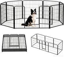 Dog Playpen Indoor 8 Panels 24 Inch, Metal Outdoor Dog Fence Pen - view 1 of 6 | NEWBULIG