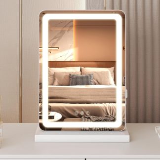 LED Vanity Mirror, 22×19 Inch Tabletop Makeup Mirror with Lights | NEWBULIG