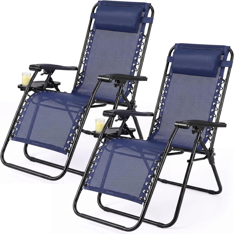 Zero Gravity Chairs Set of 2, Folding Lounge Recliner Chair - view 1 of 6 | NEWBULIG
