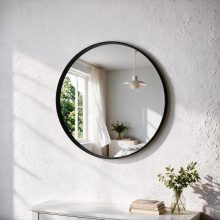 28-Inch Round Wall Mirror, Bathroom Wall Circle Mirror - view 1 of 6 | NEWBULIG