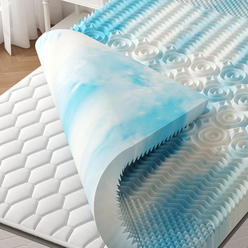 2 Inch Full 5-Zone Cooling Gel Memory Foam Mattress Topper - view 1 of 6 | NEWBULIG