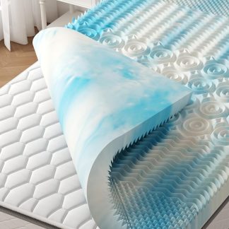 NEWBULIG 2 Inch Full 5-Zone Cooling Gel Memory Foam Mattress Topper