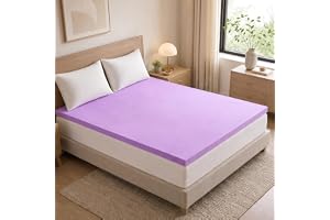NEWBULIG 1.5 Inch Queen Cooling Gel Memory Foam Mattress Topper, Purple