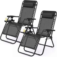 Zero Gravity Chairs Set of 2, Folding Lounge Recliner Chair - view 1 of 6 | NEWBULIG