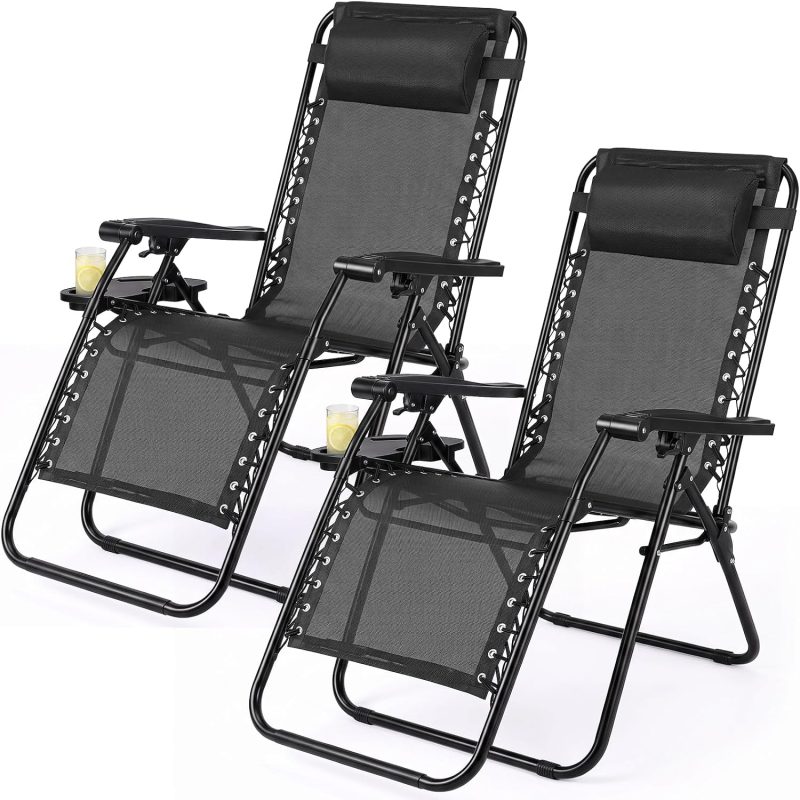 Zero Gravity Chairs Set of 2, Folding Lounge Recliner Chair - view 1 of 6 | NEWBULIG