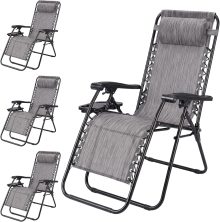 Zero Gravity Chairs Set of 2, Folding Lounge Recliner Chair - view 1 of 6 | NEWBULIG