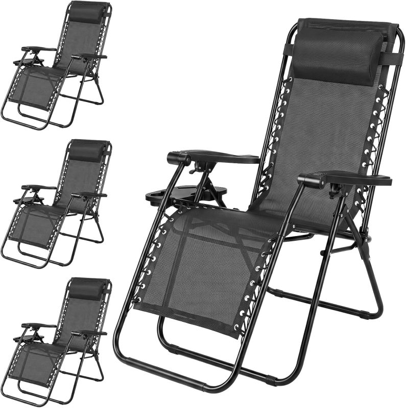 Zero Gravity Chairs Set of 2, Folding Lounge Recliner Chair - view 1 of 6 | NEWBULIG