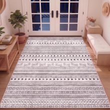 3×5 Washable Area Rug, Non-Slip Low Pile Carpet, Geometric Pattern - view 1 of 6 | NEWBULIG