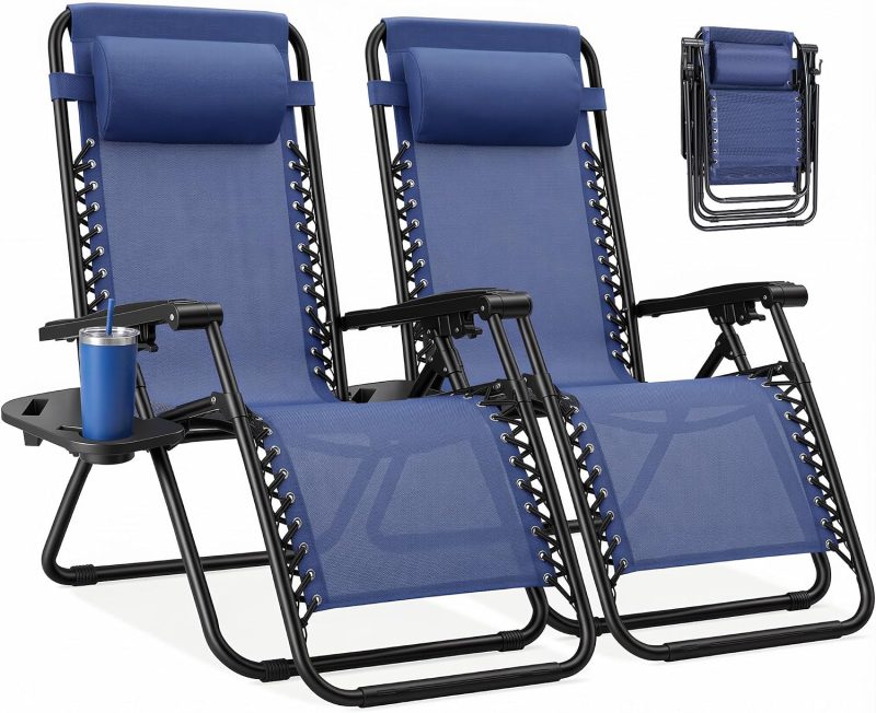 Zero Gravity Chairs Set of 2, Folding Lounge Recliner Chair - view 1 of 6 | NEWBULIG