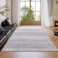 3×5 Washable Area Rug, Non-Slip Low Pile Carpet, Geometric Pattern - view 1 of 6 | NEWBULIG