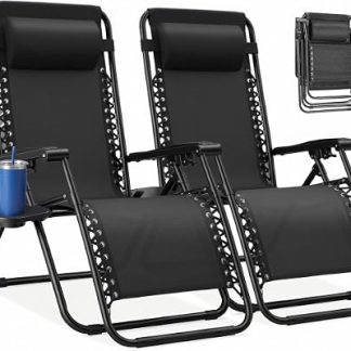 NEWBULIG Zero Gravity Chairs Set of 2, Folding Lounge Recliner Chair