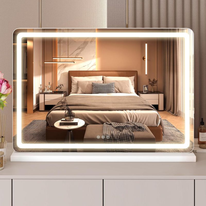 LED Vanity Mirror, 22×19 Inch Tabletop Makeup Mirror with Lights - view 1 of 6 | NEWBULIG