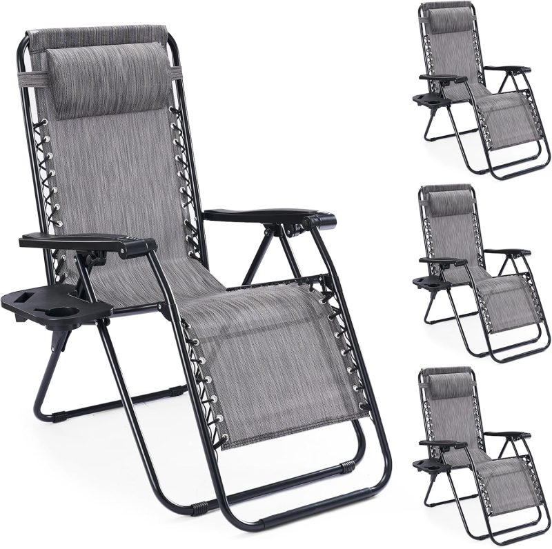 Zero Gravity Chairs Set of 2, Folding Lounge Recliner Chair - view 1 of 6 | NEWBULIG