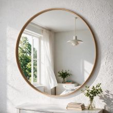 28-Inch Round Wall Mirror, Bathroom Wall Circle Mirror - view 1 of 6 | NEWBULIG