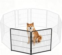 Dog Playpen Indoor 8 Panels 24 Inch, Metal Outdoor Dog Fence Pen - view 1 of 6 | NEWBULIG