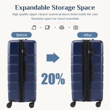 20 Inch Carry On Luggage, Suitcase with Spinner Wheels - view 5 of 6 | NEWBULIG