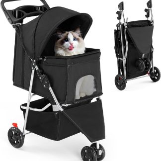 Foldable 3 Wheel Pet Stroller for Dogs and Cats | NEWBULIG