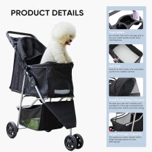 Foldable 3 Wheel Pet Stroller for Dogs and Cats - view 4 of 6 | NEWBULIG